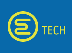 E-TECH logo, normal og negetiv